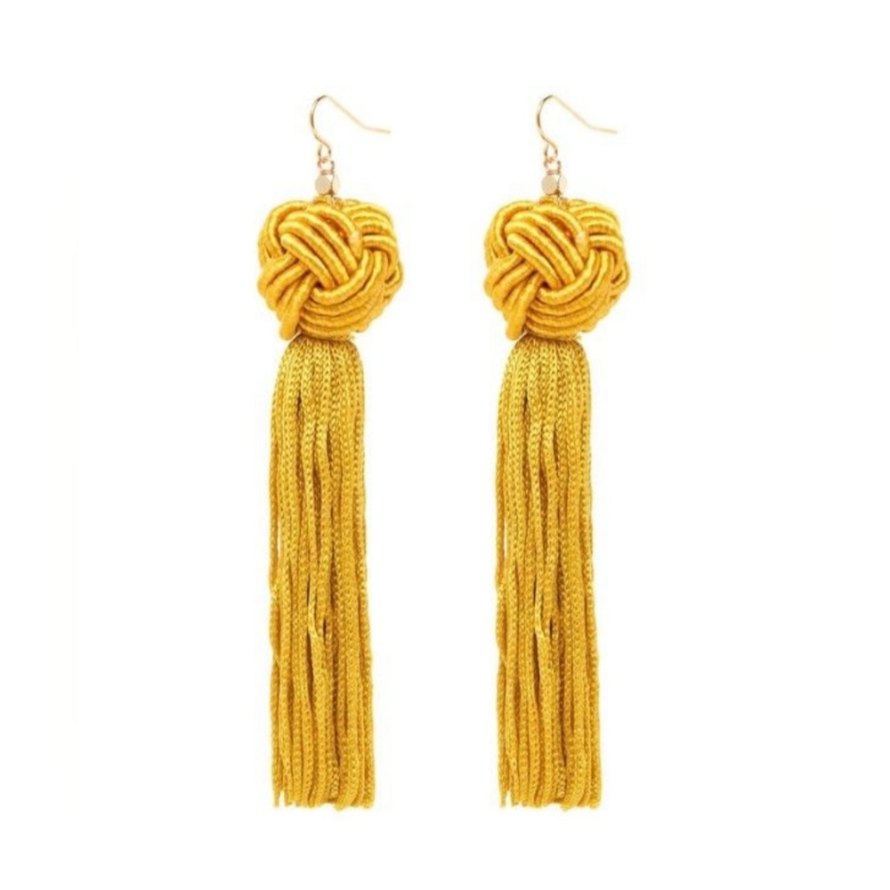 KWT Knotted Nugget Tassel Earrings